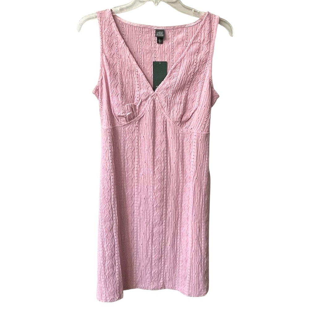Wild Fable Sleeveless V Neck Knit Mini Dress Women Small Blush Pink Textured NWT - Picture 2 of 13